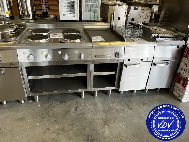 wasbakken, werkbladen, afzuigkappen 